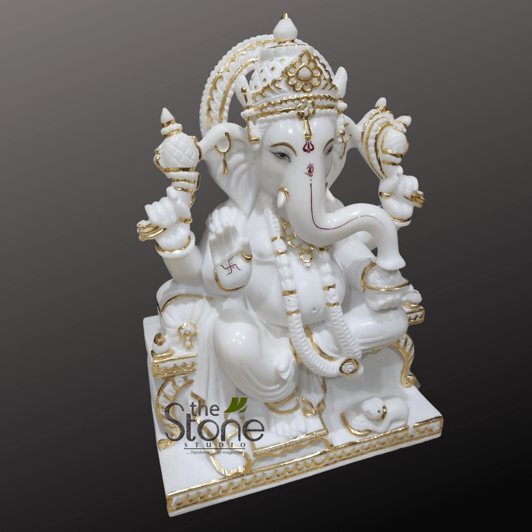 Marble Ganesh Idol for Home 24″