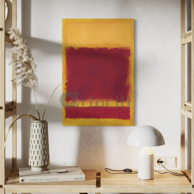 Mark Rothko Inspired Red Yellow Gold Famous Abstract Painting