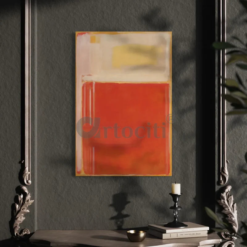 Mark Rothko No. 18 (1949) Canvas Giclee Print in White, Tan, and Orange