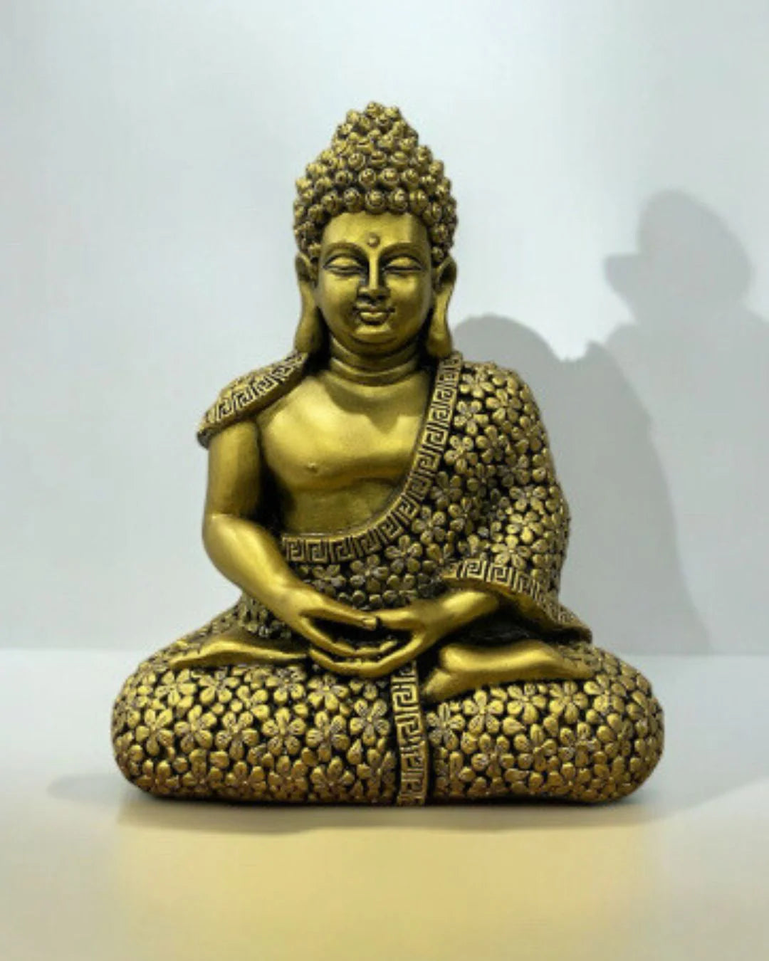 2x1.6 Feet Meditating Floral Design Buddha 3D Relief Sculpture Mural