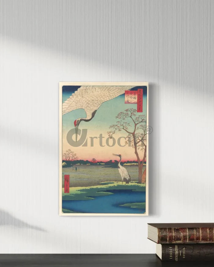 Minowa, Kanasugi at Mikawashima Japanese Art Canvas Giclee Print
