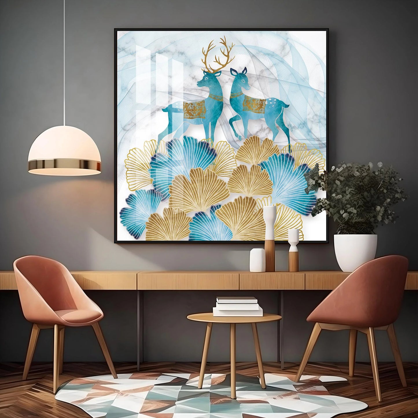 Modern Abstract Art Luxury Crystal Square Wall Art