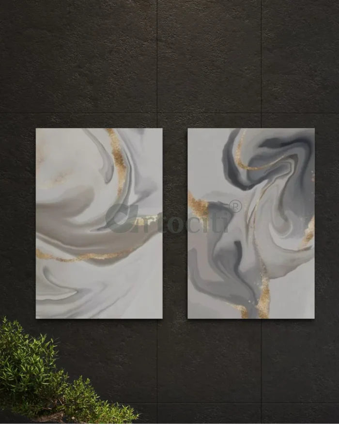 Modern Abstract Canvas Painting Fluid Art Design Art Prints Set of 3 & Set of 2 giclee prints
