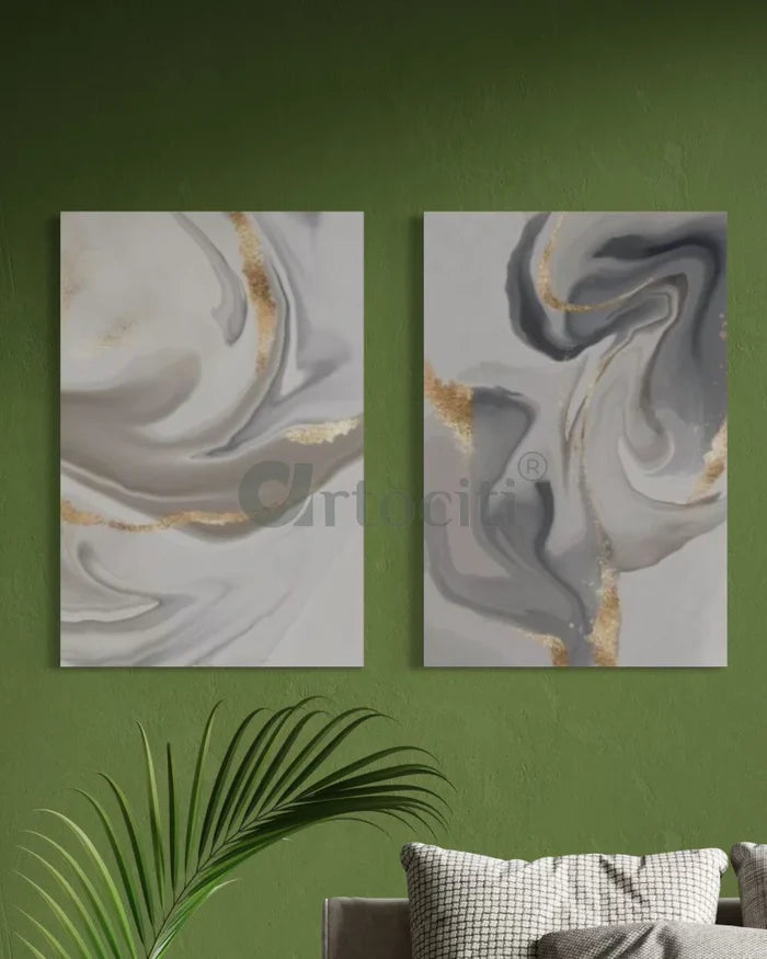 Modern Abstract Canvas Painting Fluid Art Design Art Prints Set of 3 & Set of 2 giclee prints