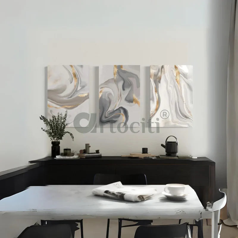 Modern Abstract Canvas Painting Fluid Art Design Art Prints Set of 3 & Set of 2 giclee prints