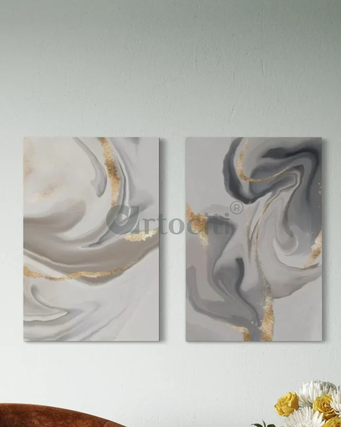 Modern Abstract Canvas Painting Fluid Art Design Art Prints Set of 3 & Set of 2 giclee prints