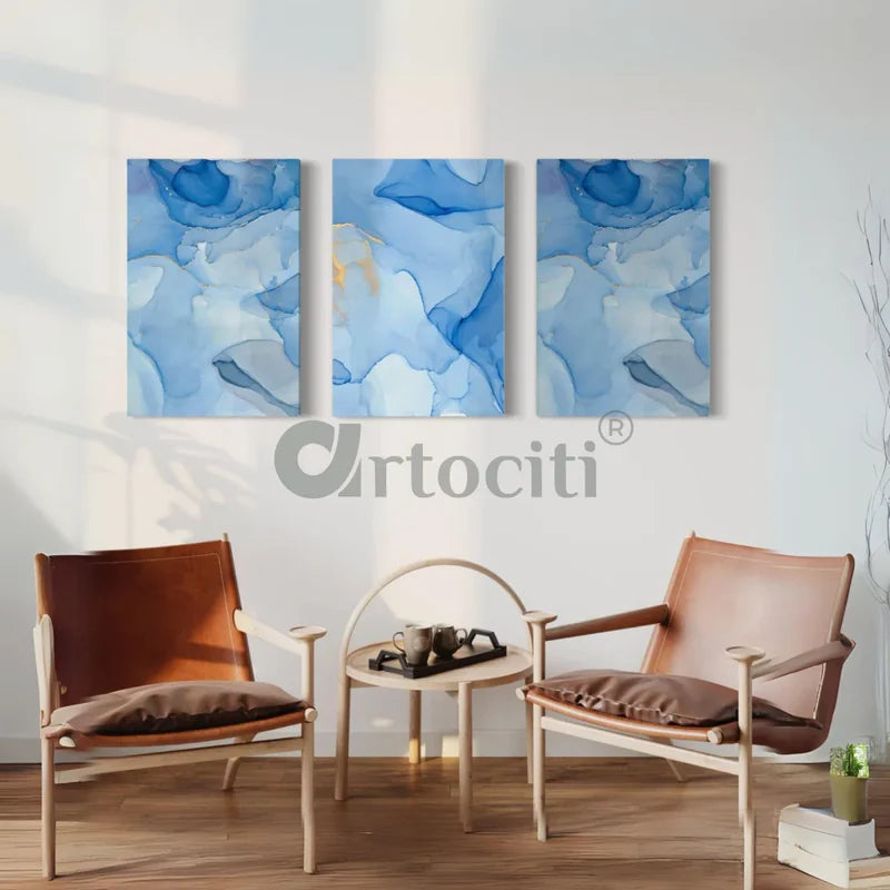 Modern Abstract Canvas Painting in India -Set of 3