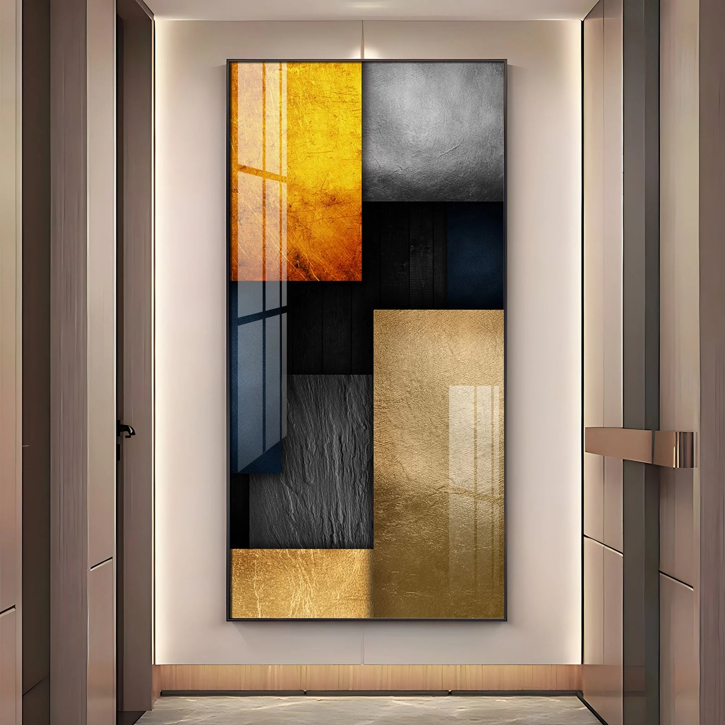 Modern Minimalist Geometric Premium Acrylic Vertical Wall Art