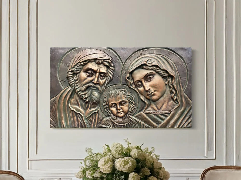 Holy Family 3D Relief Mural Wall Art