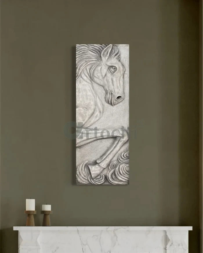 3 Feet Galloping Horse 3D Relief Mural