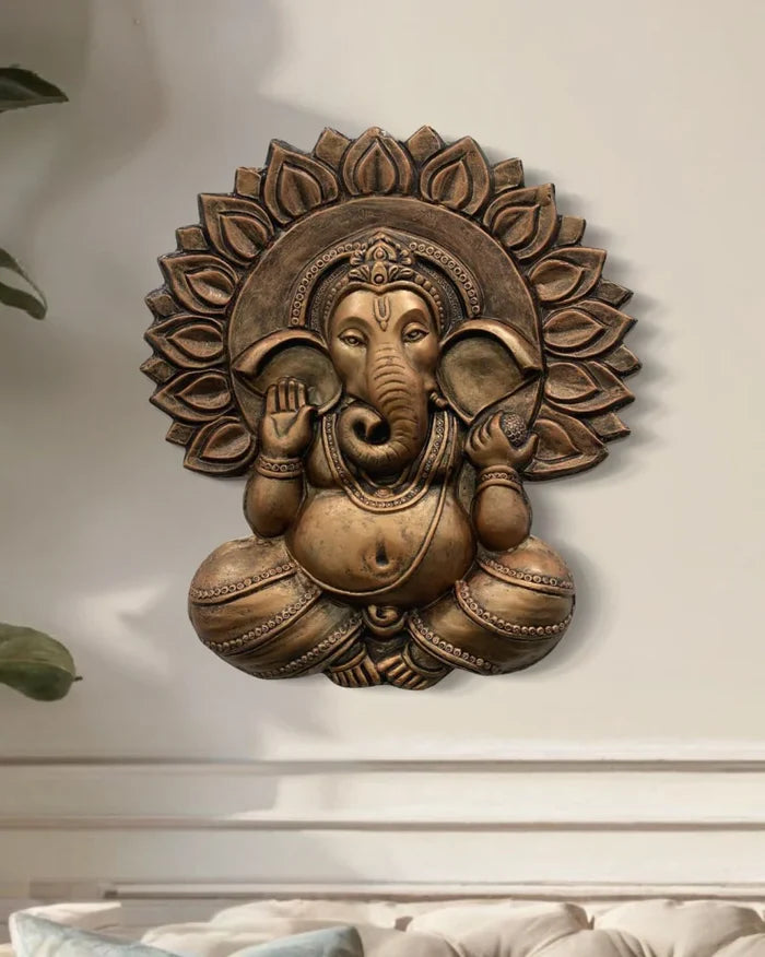Ganesha with Chakra 3D Relief Mural Wall Art