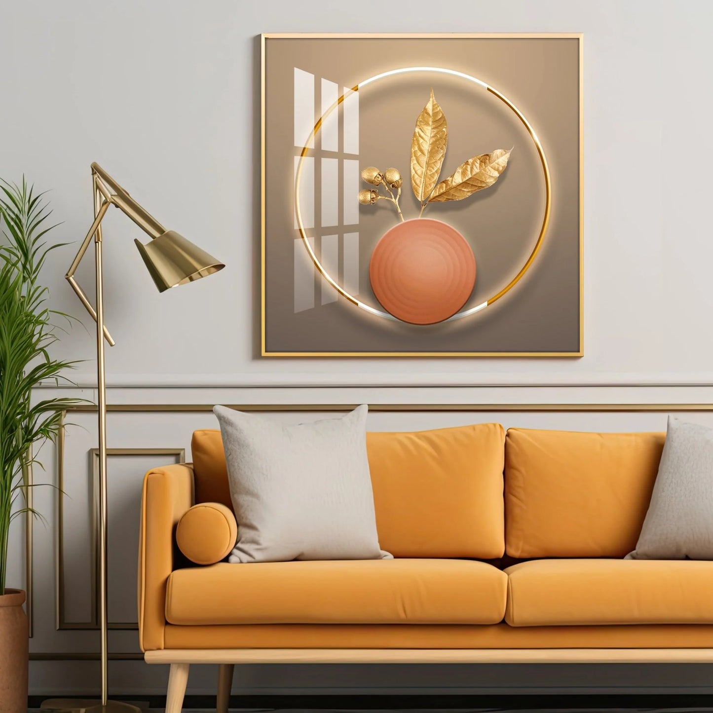 Opulent Oasis Luxury Crystal Square Wall Art