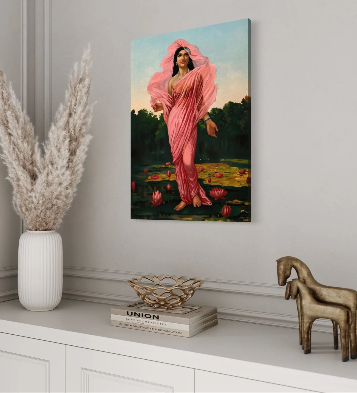 Padmini By Raja Ravi Varma Famous Canvas Painting