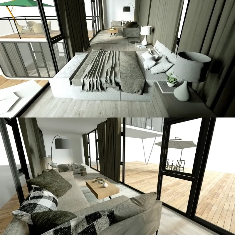 2 floor Apple Cabin Capsule House for Hotel Seaside