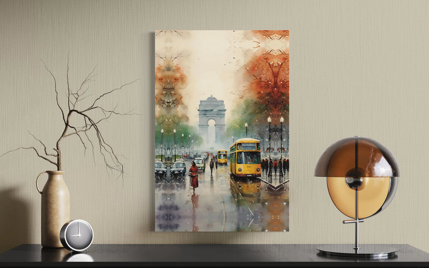 Iconic Indian Cities Canvas Set: Banaras, Kolkata, Delhi World Famous Cities