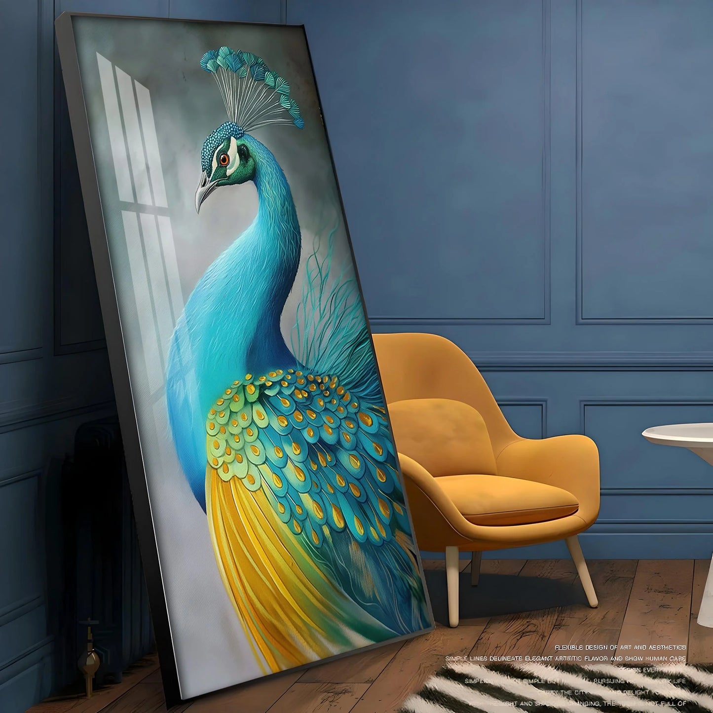 Peacock Panorama Premium Acrylic Vertical Wall Art