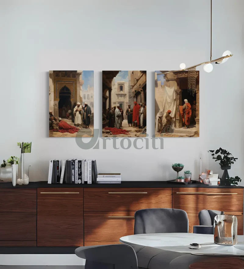 Persian Souk Serenity Set of 3 Canvas Prints