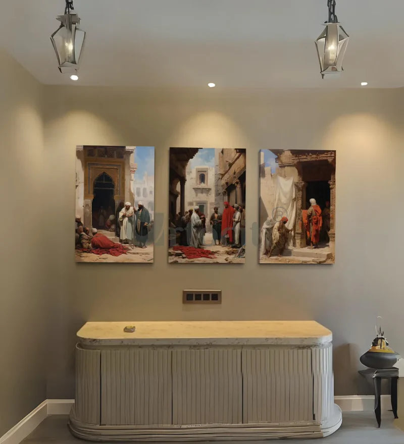 Persian Souk Serenity Set of 3 Canvas Prints