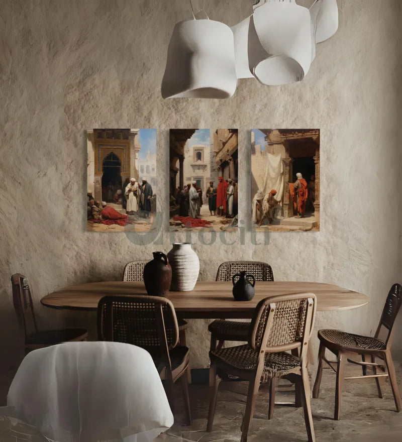 Persian Souk Serenity Set of 3 Canvas Prints