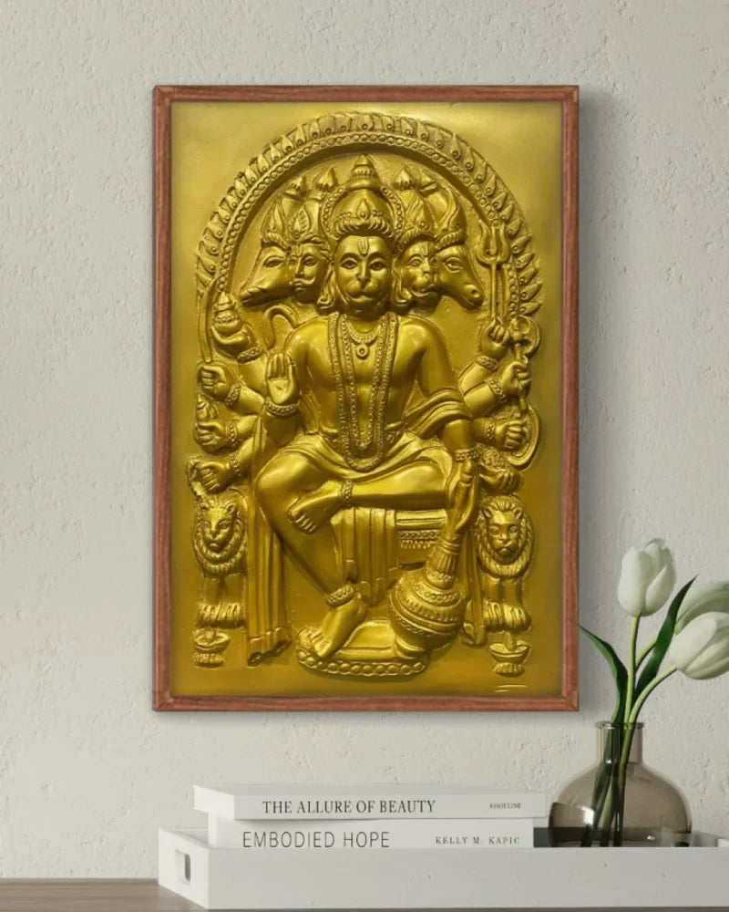 Panchmukhi Hanuman 3D Relief Mural Wall Art in 3 sizes