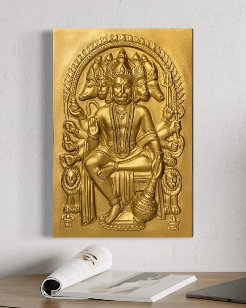 Panchmukhi Hanuman 3D Relief Mural Wall Art in 3 sizes