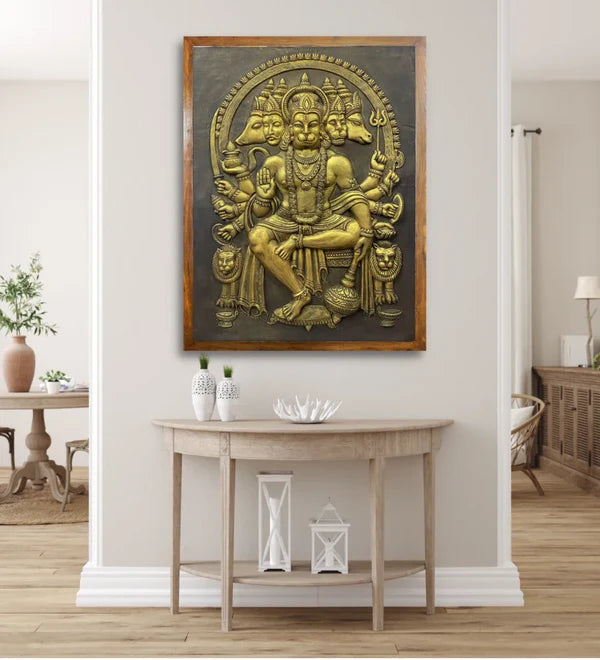 Panchmukhi Hanuman 3D Relief Mural Wall Art in 3 sizes