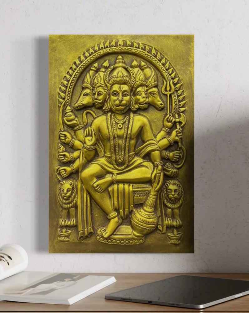 Panchmukhi Hanuman 3D Relief Mural Wall Art in 3 sizes