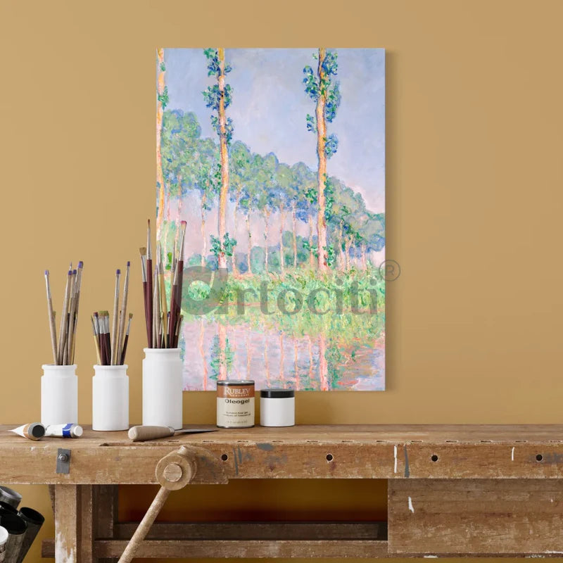 Poplars Pink Effect by Claude Monet Canvas Print