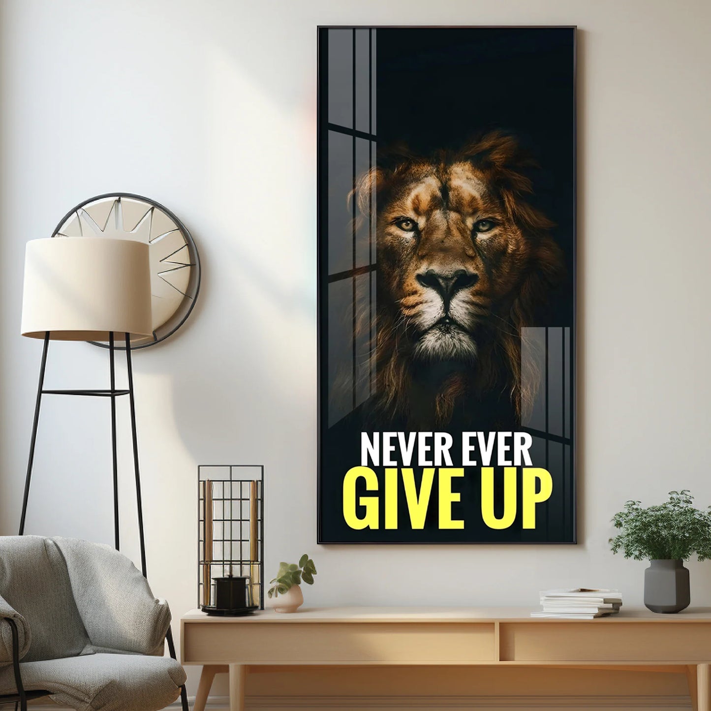 Never Give Up Premium Acrylic Vertical Wall Art