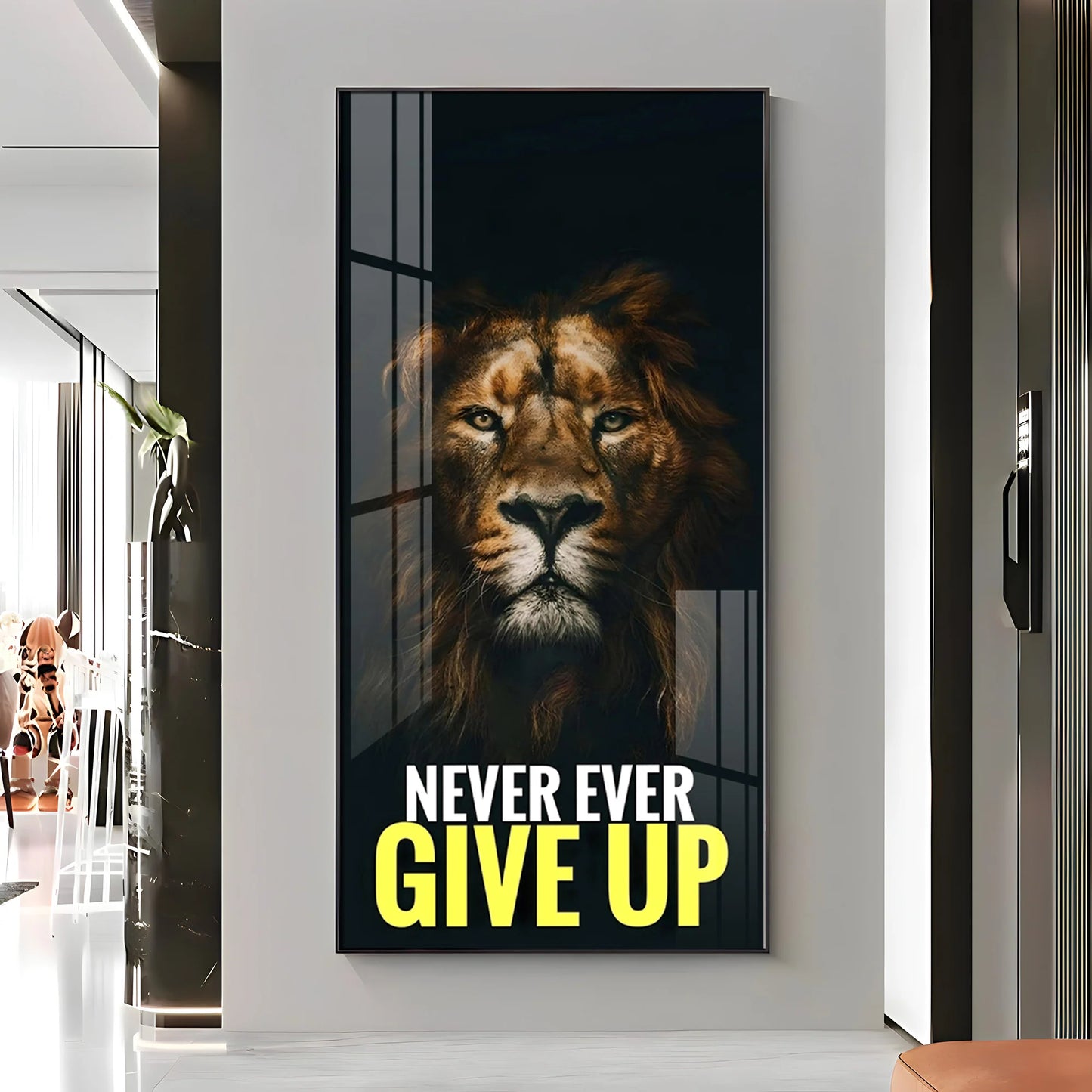 Never Give Up Premium Acrylic Vertical Wall Art
