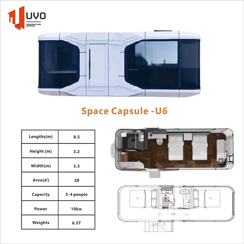 U6 Modern Movable Space Capsule House with Parlor