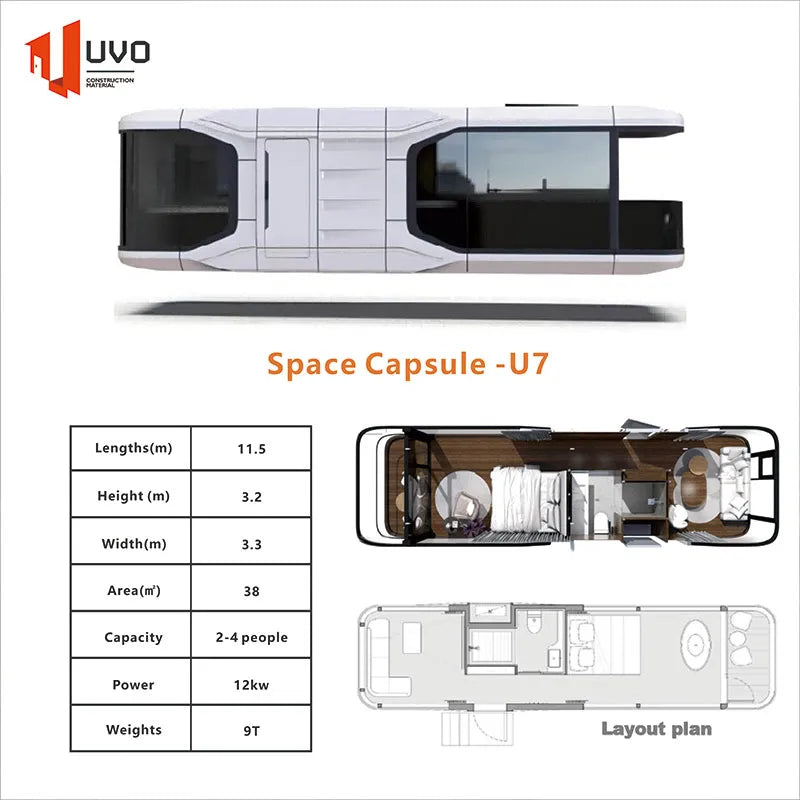 U7 Luxury Movable Space Capsule House with separate balcony