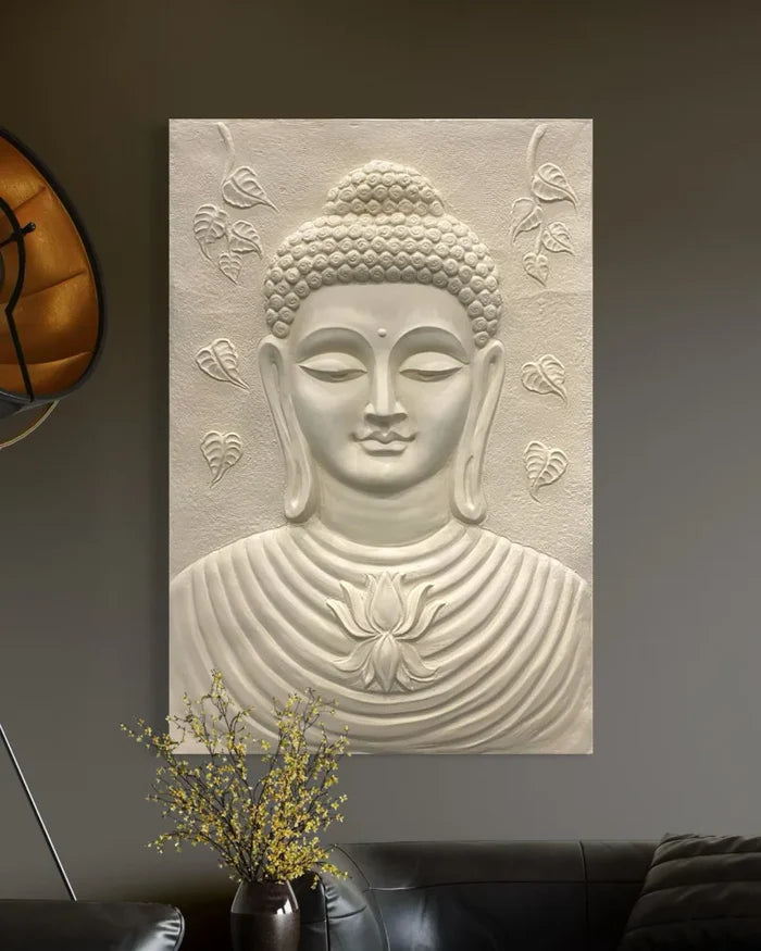 Large size Calm and Peaceful Buddha 3D Relief Mural