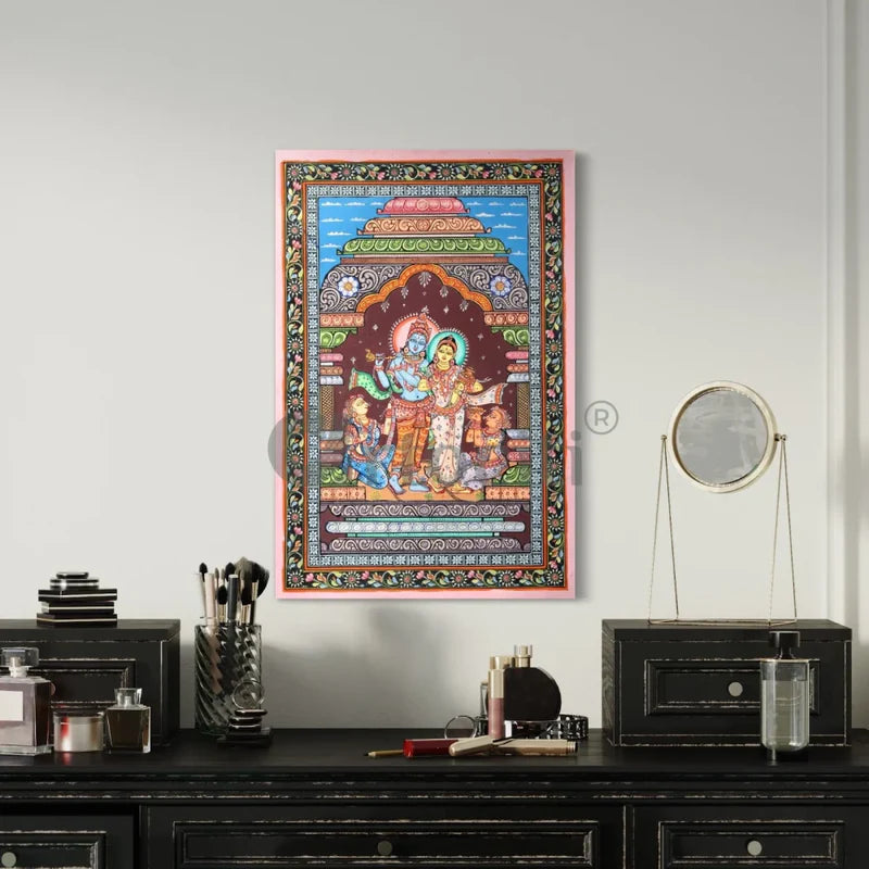 Radha Krishna Orissa Pattachitra Canvas Prints