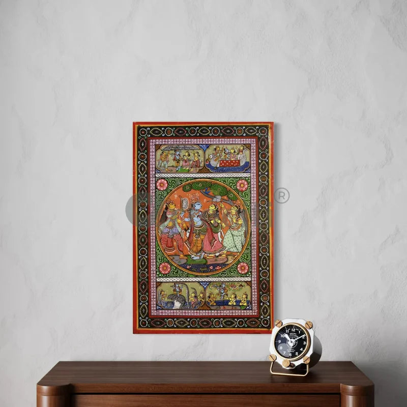 Radha Krishna RaasLeela Pattachitra Art Canvas Giclee Print