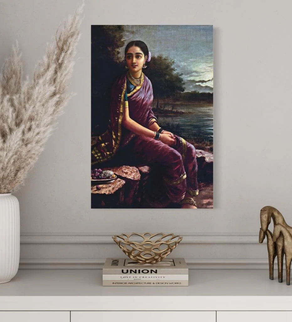Radha In Moonlight By Raja Ravi Varma | Famous Canvas Painting