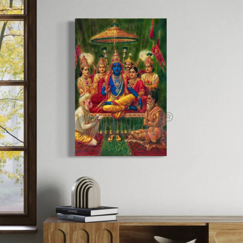Rajyabhishek of Lord Rama by Raja Ravi Varma Famous Canvas Painting