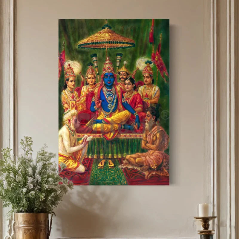 Rajyabhishek of Lord Rama by Raja Ravi Varma Famous Canvas Painting
