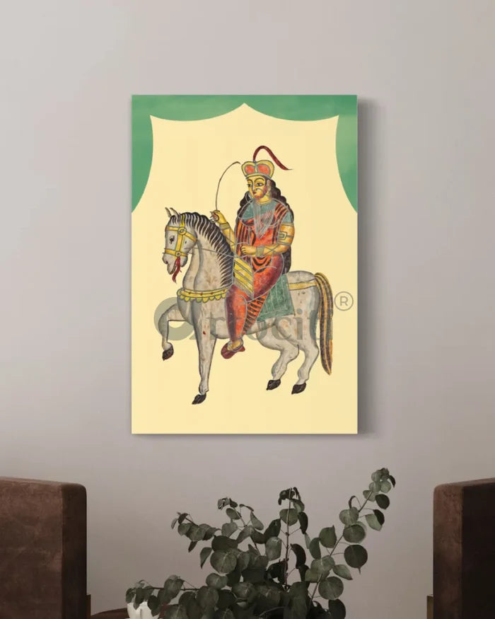 Rani Lakshmi Bai Kalighat Painting Canvas Giclee Print