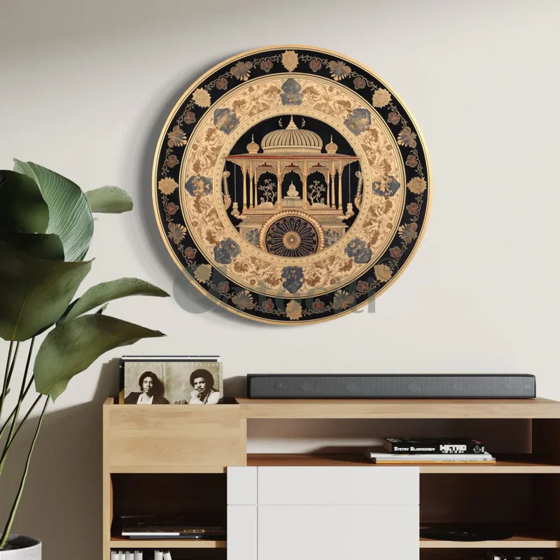 Round Royal Procession Canvas Giclee Print Round canvas wall art