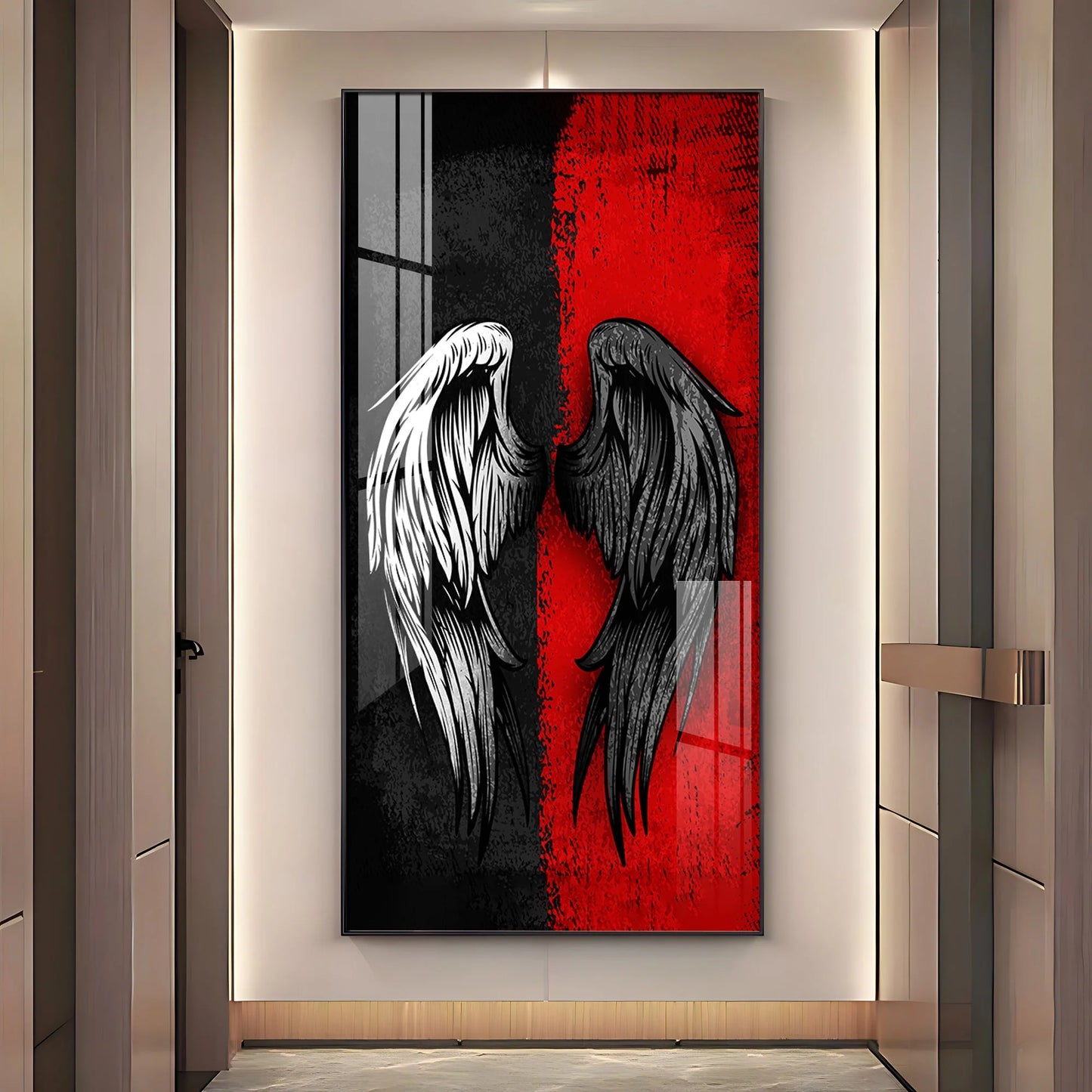 Shadowed Wings of Passion Premium Acrylic Vertical Wall Art