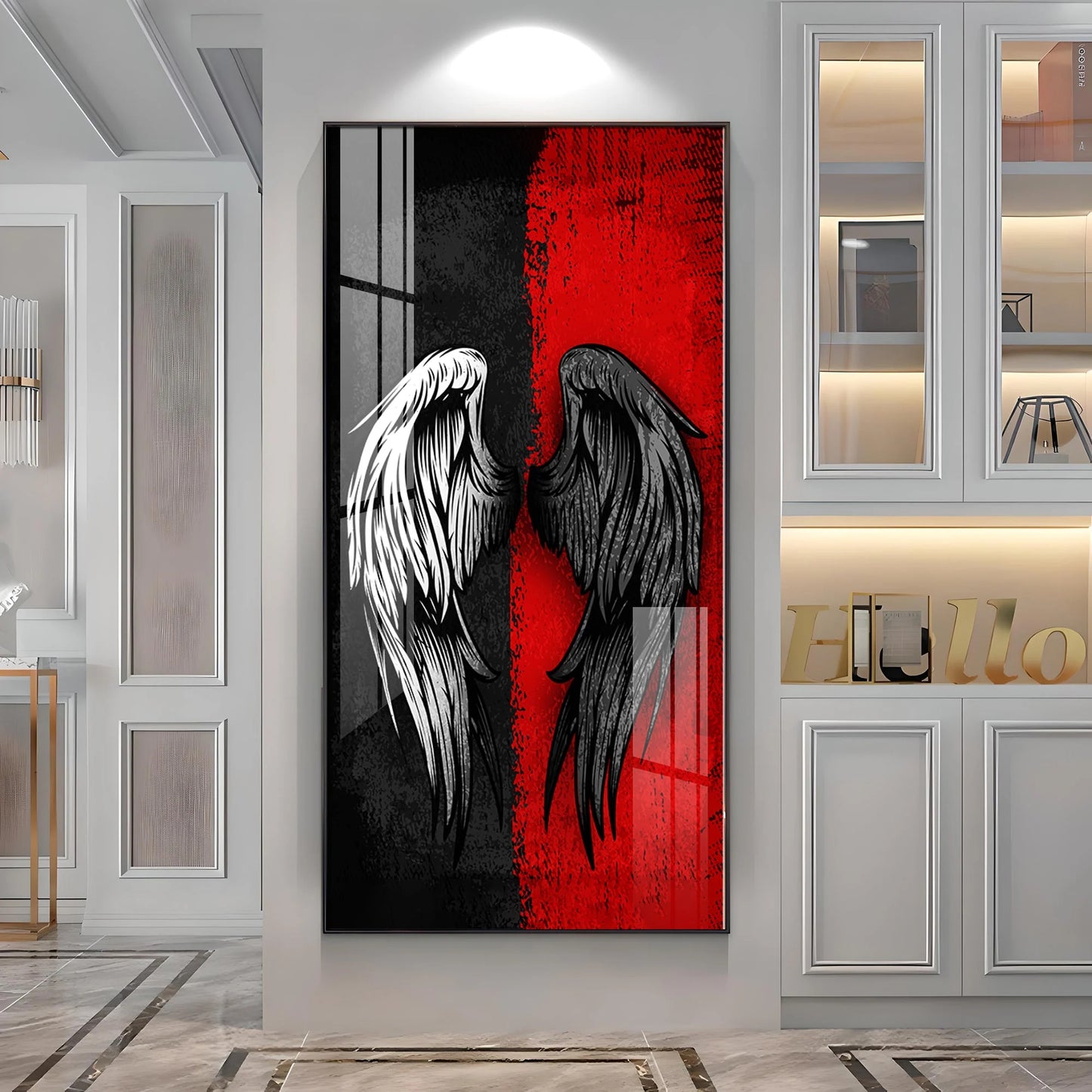 Shadowed Wings of Passion Premium Acrylic Vertical Wall Art