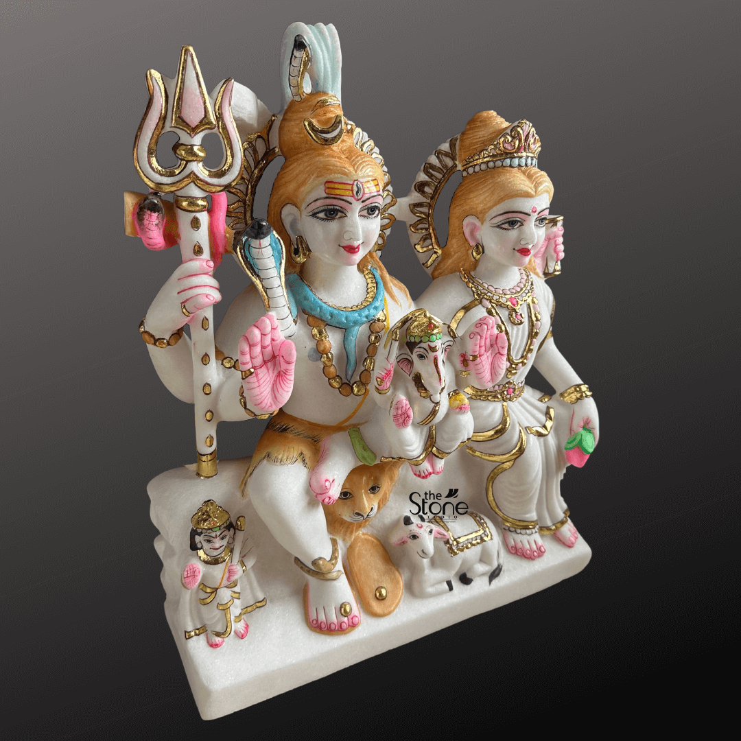 Shiv Parivar Marble Murti 18″