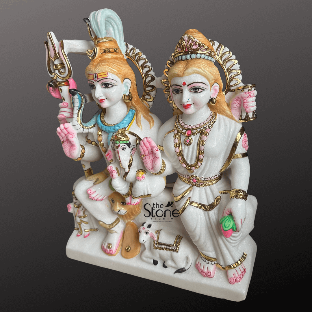 Shiv Parivar Marble Murti 18″