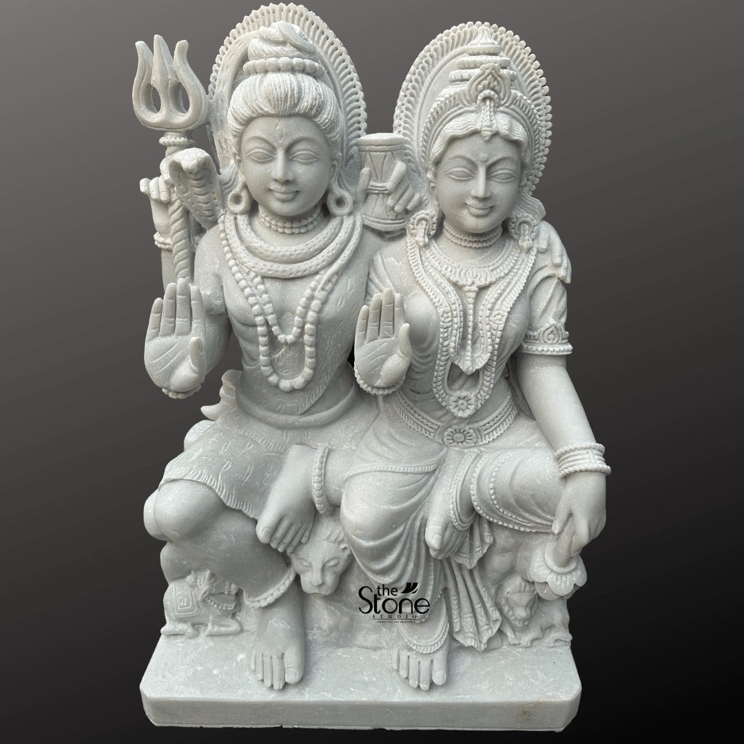 Shiv Parvati Marble Murti 2.5ft