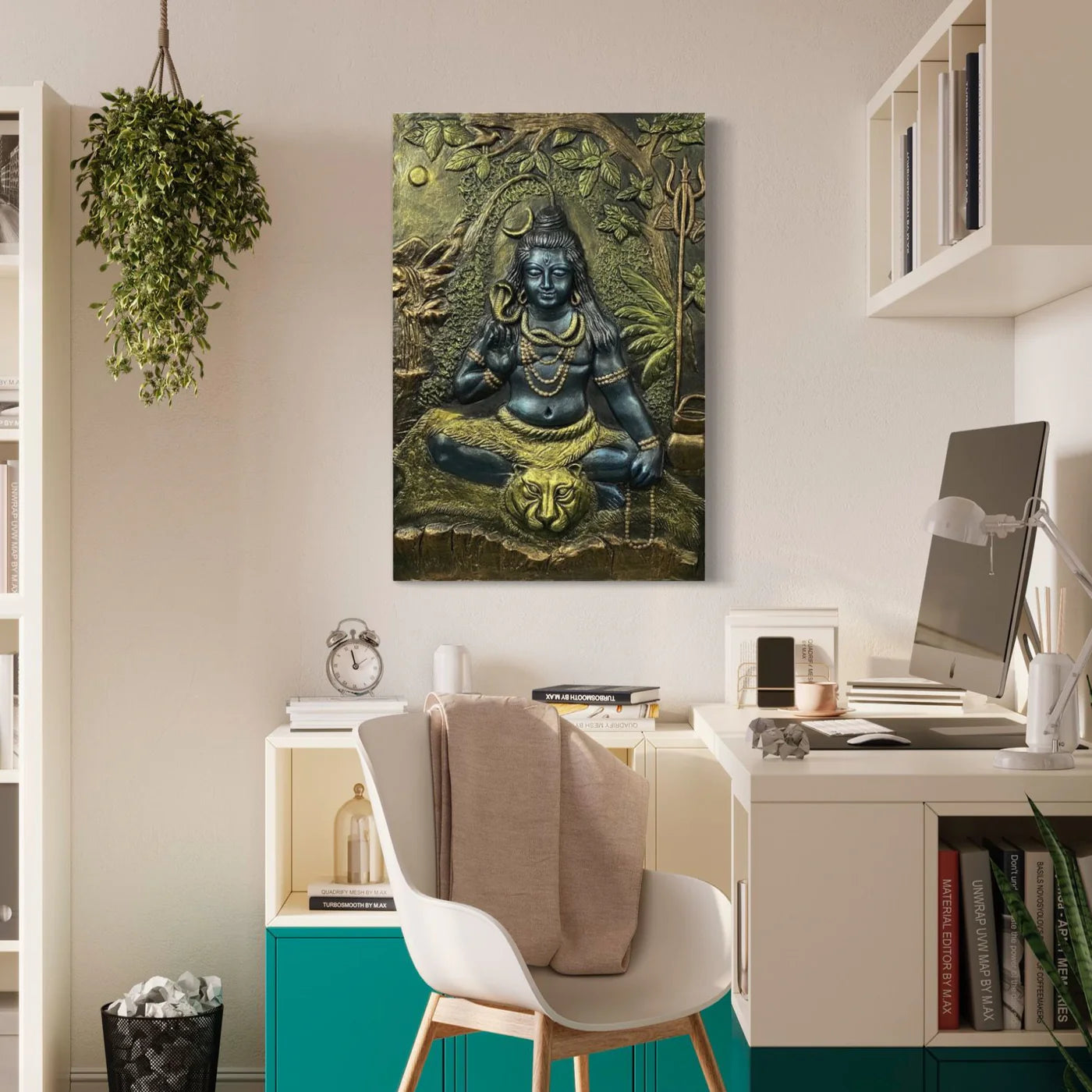 Lord Shiva 3D Relief Mural Wall Sculpture
