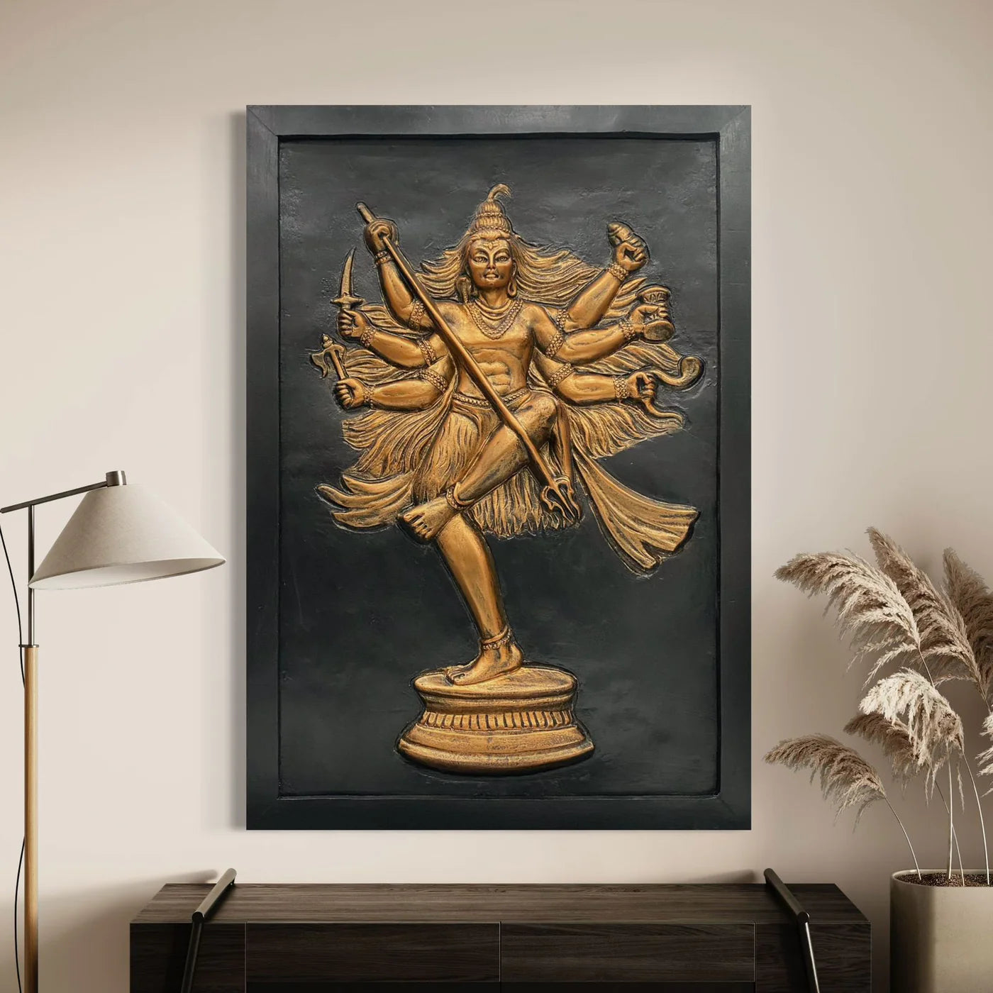 3X2 Feet Lord Shiva (Mahakaal) 3D Relief Mural Wall Sculpture