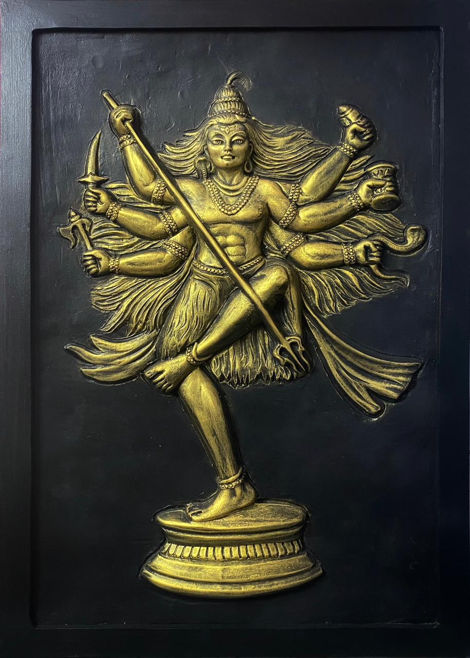 3X2 Feet Lord Shiva (Mahakaal) 3D Relief Mural Wall Sculpture