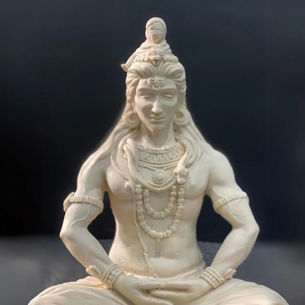 11.5X9 Inch Lord Shiva 3D Meditative Relief Sculpture Mural – Cultured Marble Finish