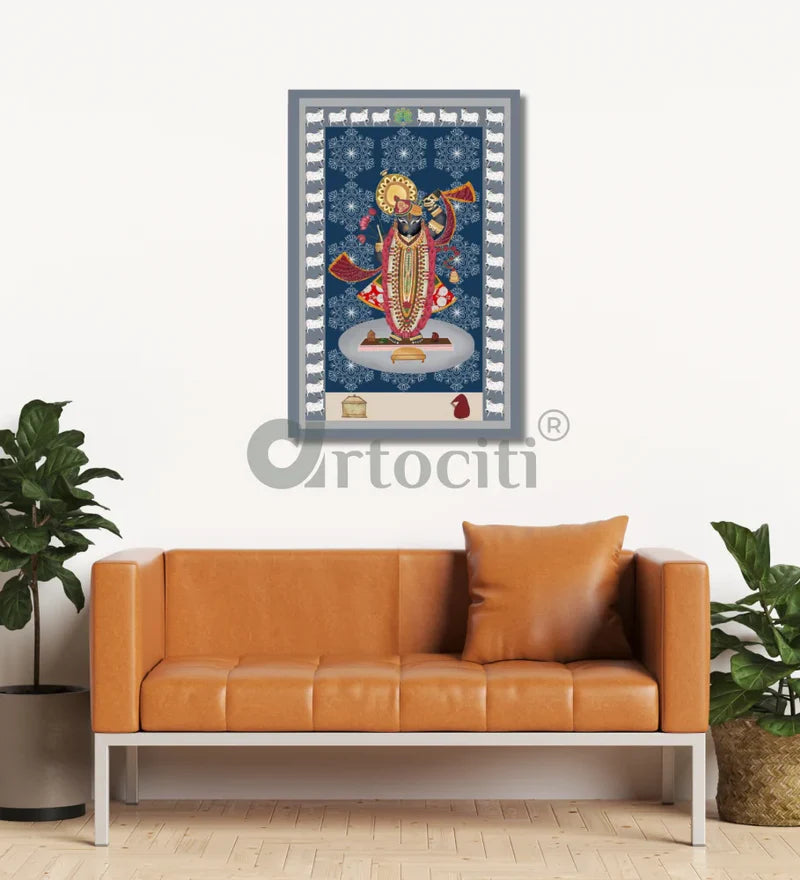 Shreenath Ji Famous Pichwai Canvas Painting (6 Colors)